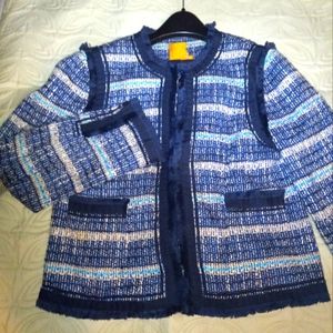 Tory Burch Cotton Tweed Jacket Size 12